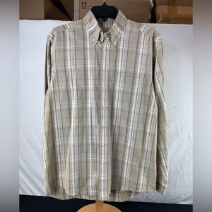 Burberry Beige & green nova check Plaid Button Down Shirt medium